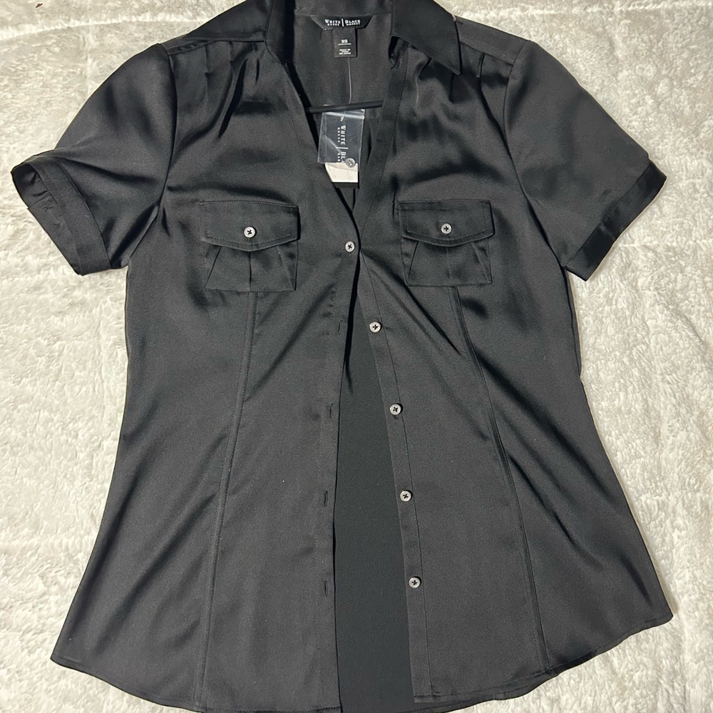 Black Button Down Shirt with Classic Collar